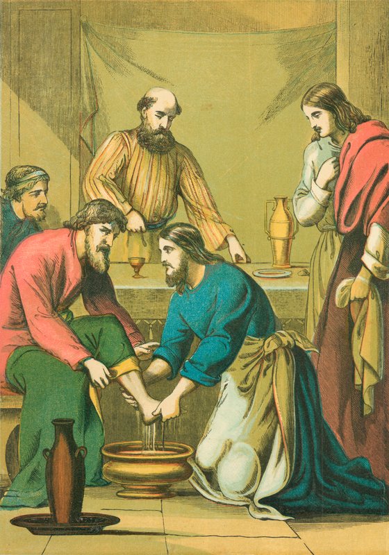Cristo lavando los pies de sus discípulos de English School