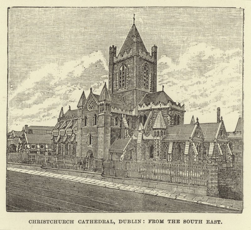 Catedral de Christchurch, Dublín, desde el Sureste de English School
