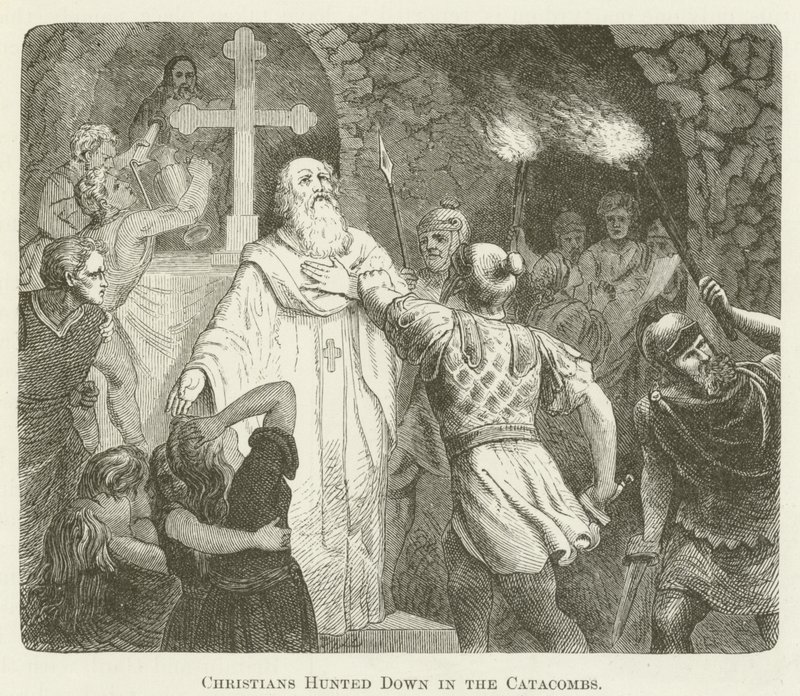 Cristianos cazados en las catacumbas de English School