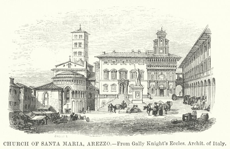 Iglesia de Santa María, Arezzo (grabado) de English School