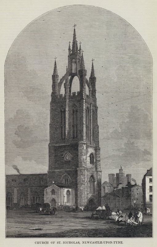 Iglesia de San Nicolás, Newcastle-upon-Tyne (grabado) de English School