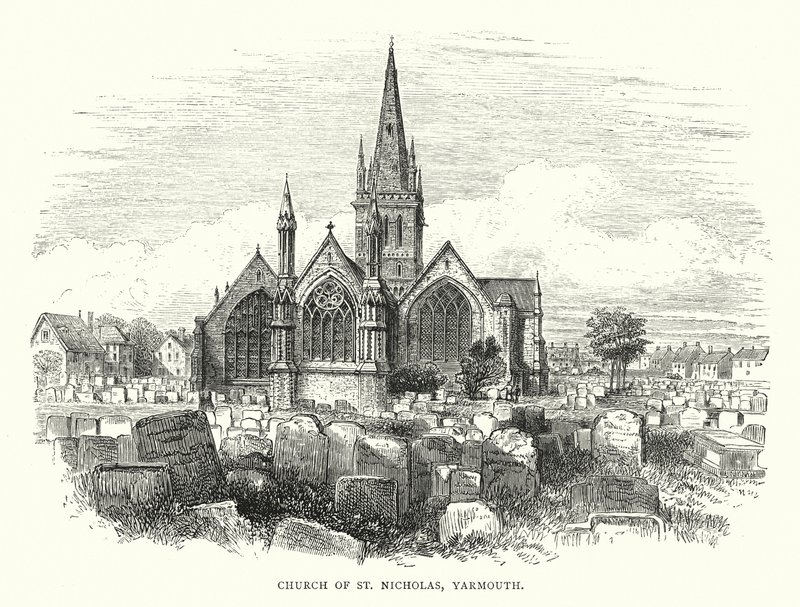 Iglesia de San Nicolás, Yarmouth (grabado) de English School