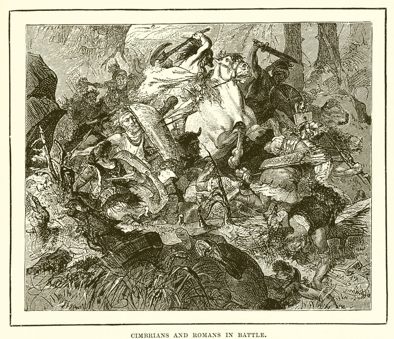 Cimbrios y romanos en batalla de English School