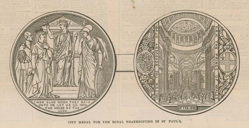 Medalla de la ciudad para el Agradecimiento Real en la Catedral de San Pablo, Londres de English School