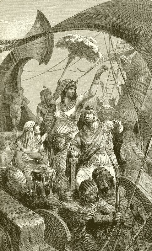 Cleopatra en la batalla de Actium de English School