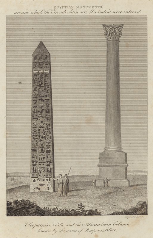 La Aguja de Cleopatra y la Columna Alejandrina conocida como el Pilar de Pompeyo de English School