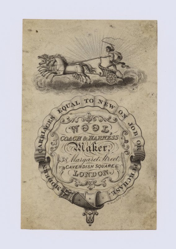 Fabricante de coches y arneses, Wool, tarjeta comercial de English School