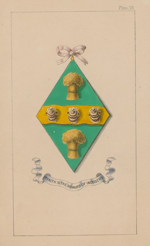 Escudo de Armas; La riqueza es la recompensa de la industria de English School