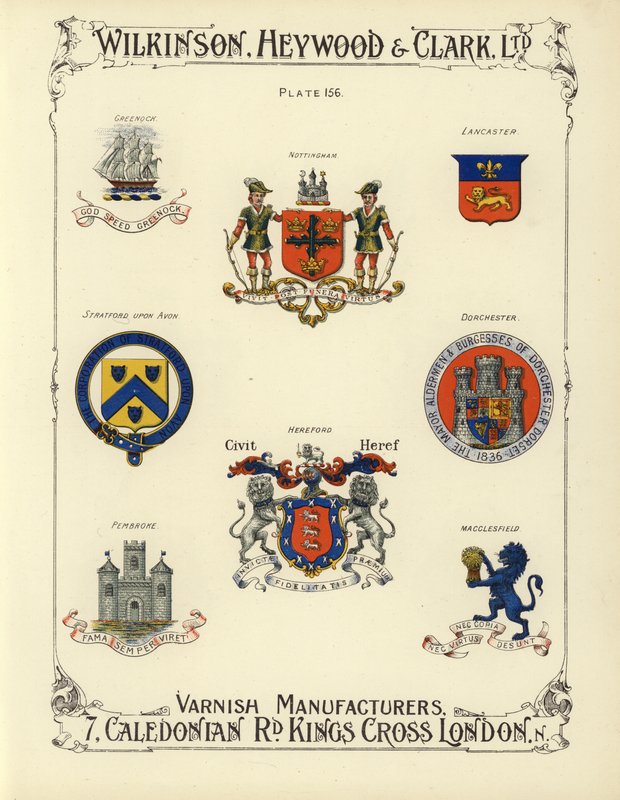 Escudos de armas de ciudades y pueblos británicos de English School