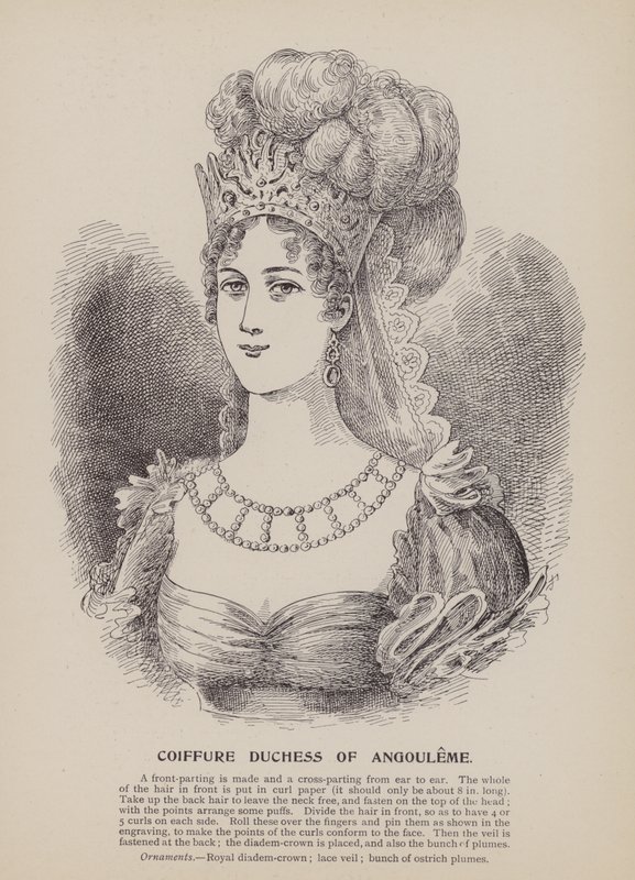 Coiffure Duquesa de Angulema (grabado) de English School