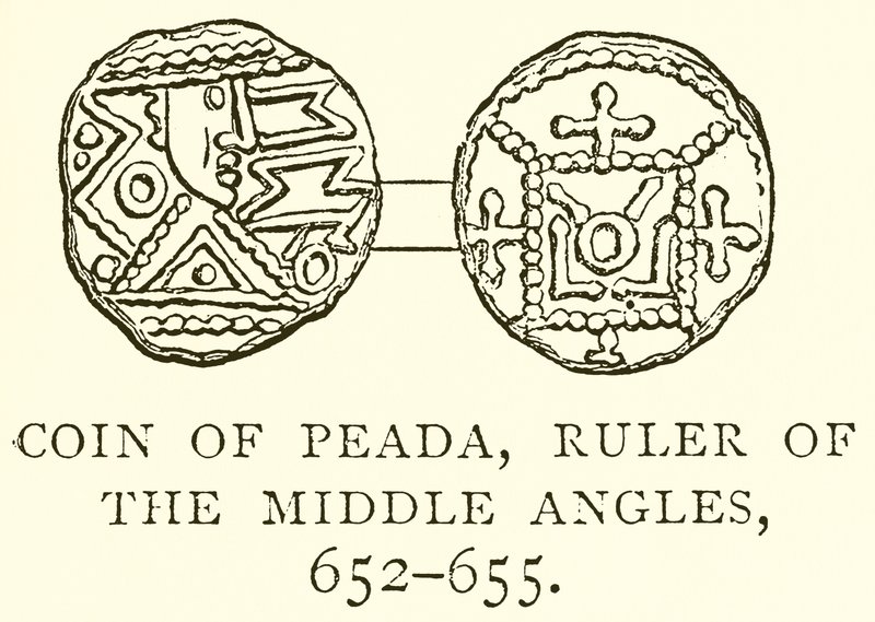 Moneda de Peada, Gobernante de los Ángulos Medios, 652-655 de English School