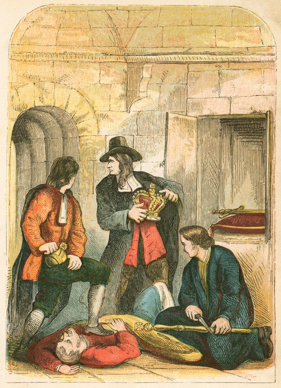 El Coronel Blood robando la regalia de la Torre de English School