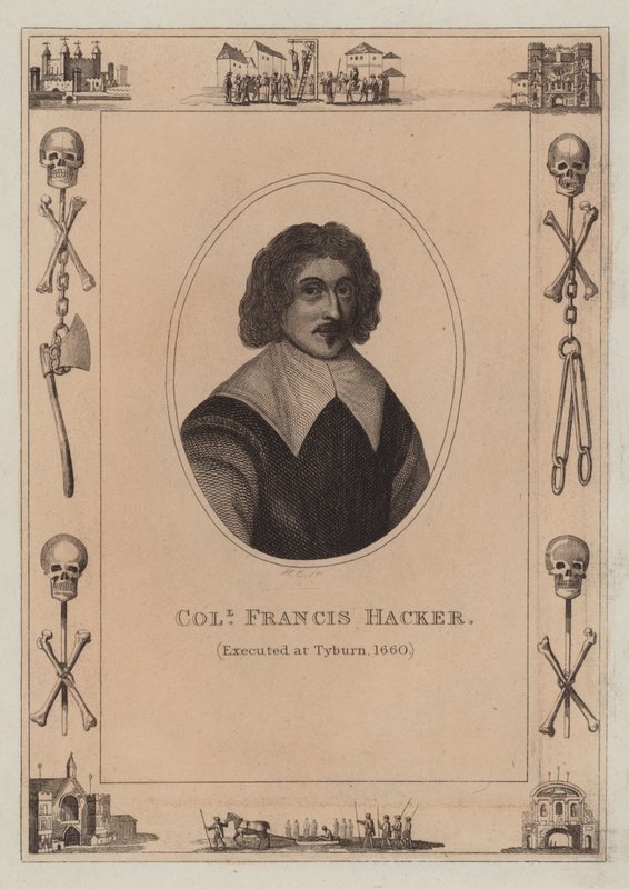 Coronel Francis Hacker, ejecutado en Tyburn, 1660 de English School