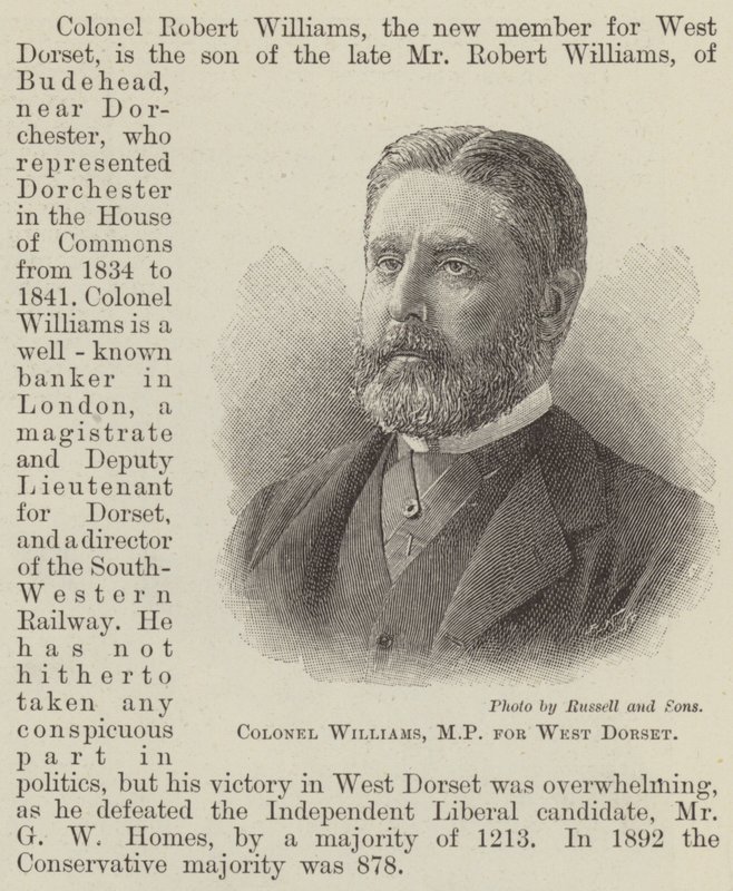 Coronel Williams, MP por West Dorset (grabado) de English School