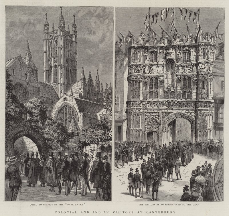 Visitantes coloniales e indios en Canterbury de English School