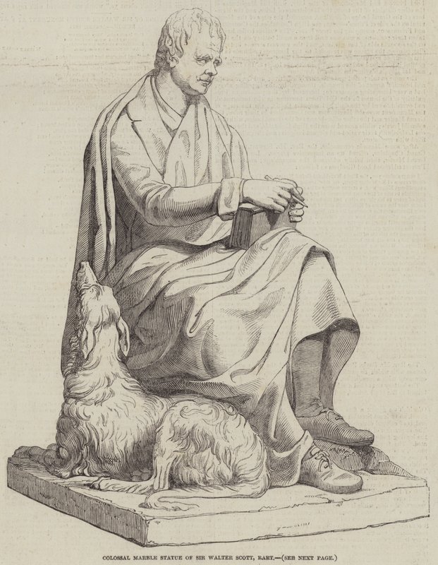 Estatua Colosal de Mármol de Sir Walter Scott, Baronet de English School