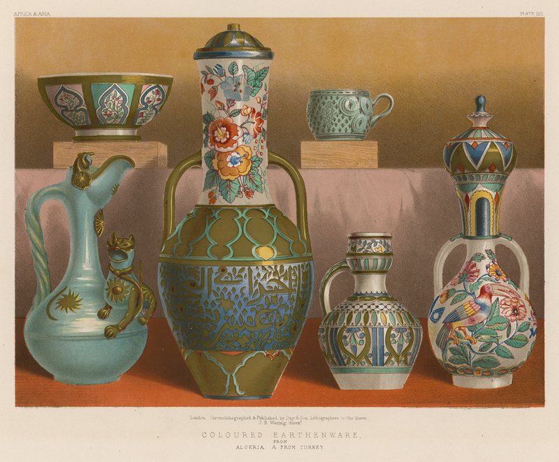 Loza coloreada de Argelia, Turquía de English School