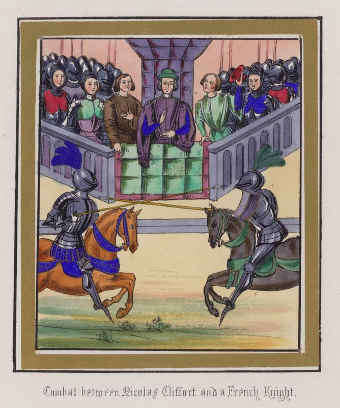 Combate entre Nicholas Clifford y un caballero francés de English School