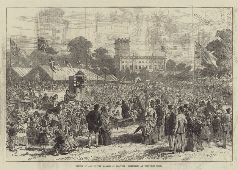 Mayoría de edad del Marqués de Stafford, festividades en Trentham Hall de English School