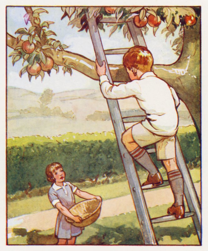 Comandos: Sube por la escalera con cuidado (litografía en color) de English School
