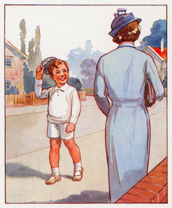 Comandos: Quítate la gorra ante la dama (litografía en color) de English School