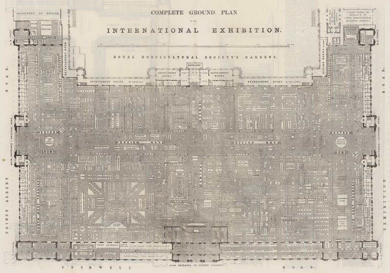 Plano completo de la Exposición Internacional (grabado) de English School