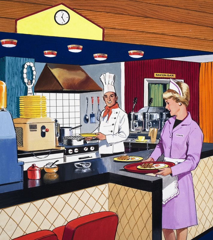 Cocinero y camarera de English School