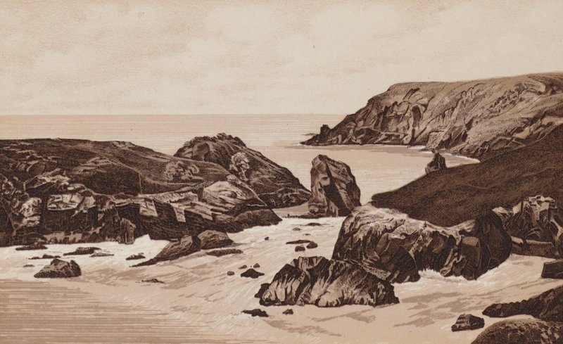 Cornualles: Kynance Cove, Penzance (lito) de English School