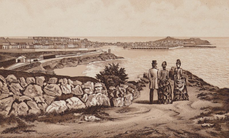 Cornualles: St Ives desde el sur (lito) de English School
