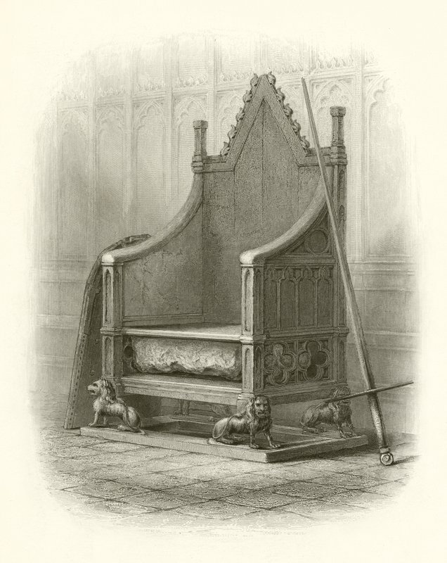 Silla de Coronación en la Abadía de Westminster de English School