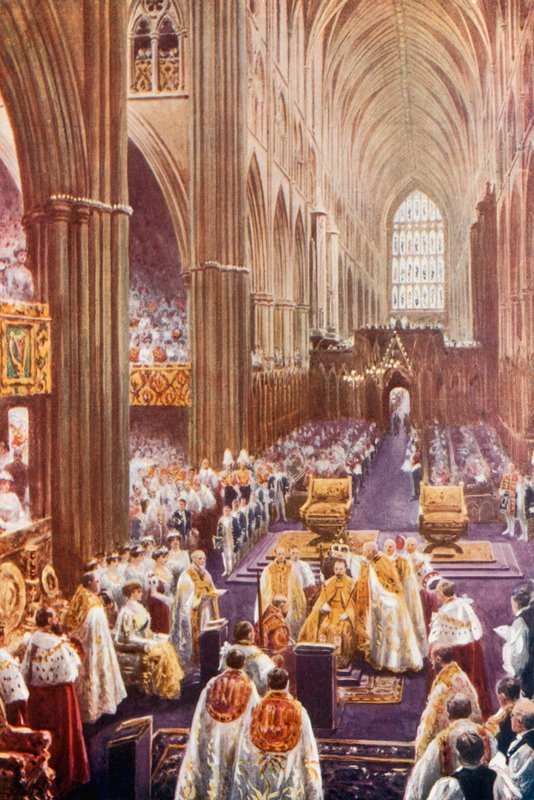 Ceremonia de coronación en la Abadía de Westminster de English School