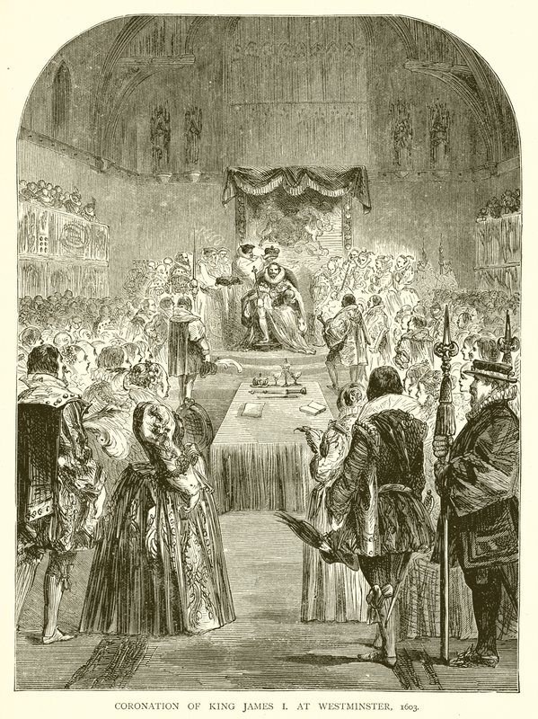 Coronación del rey Jacobo I en Westminster, 1603 de English School