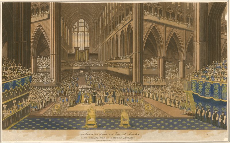 Coronación del Rey Guillermo IV y la Reina Adelaida el 8 de septiembre de 1831 de English School