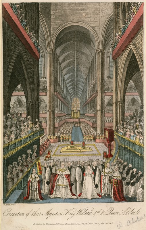 Coronación de Sus Majestades el Rey Guillermo IV y la Reina Adelaida en la Abadía de Westminster de English School