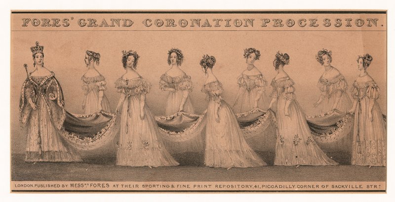 Procesión de coronación de la reina Victoria, Londres de English School