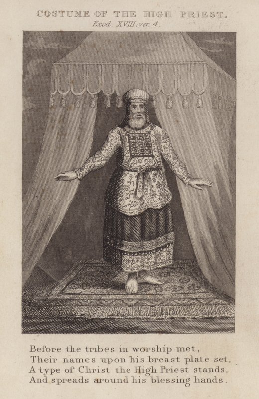 Traje del Sumo Sacerdote, Éxodo XVIII, ver 4 (grabado) de English School