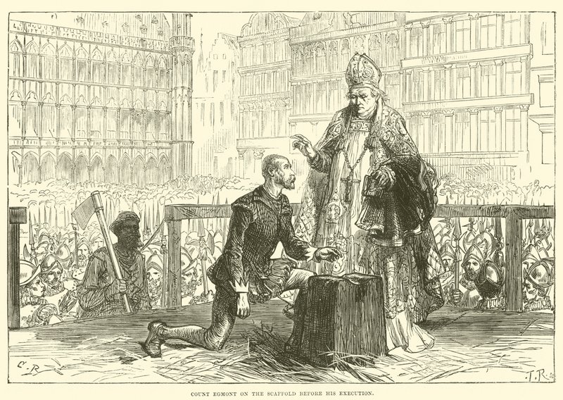 El conde Egmont en el cadalso antes de su ejecución de English School