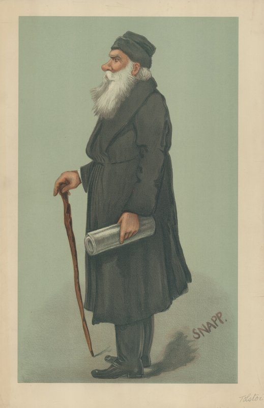 Conde Lyof Nikolaivitch Tolstoi, 24 de octubre de 1901, caricatura de Vanity Fair de English School