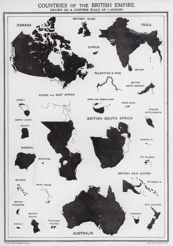 Países del Imperio Británico (litografía) de English School