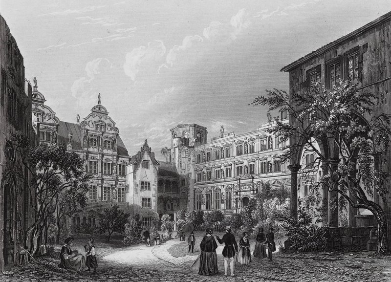 Patio de Heidelberg (grabado) de English School