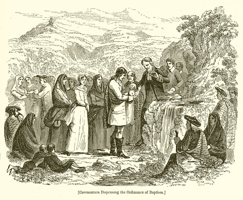 Covenanters dispensando la ordenanza del bautismo de English School