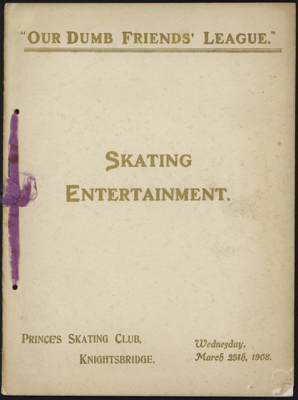 Portada del programa de entretenimiento de patinaje de Our Dumb Friends League de English School