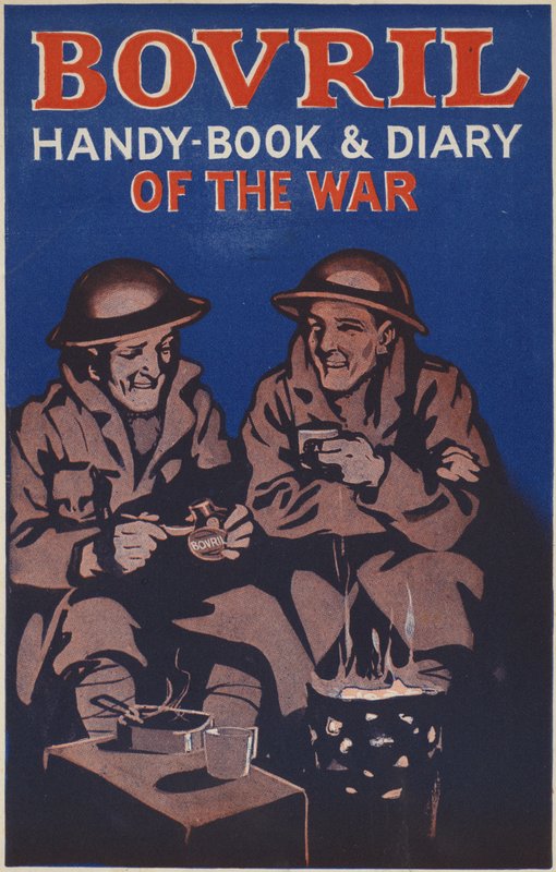 Portada del libro y diario de guerra Bovril Handy de English School