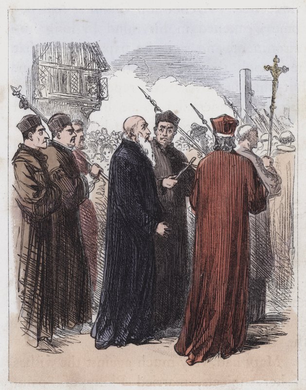 Cranmer llevado a la ejecución de English School