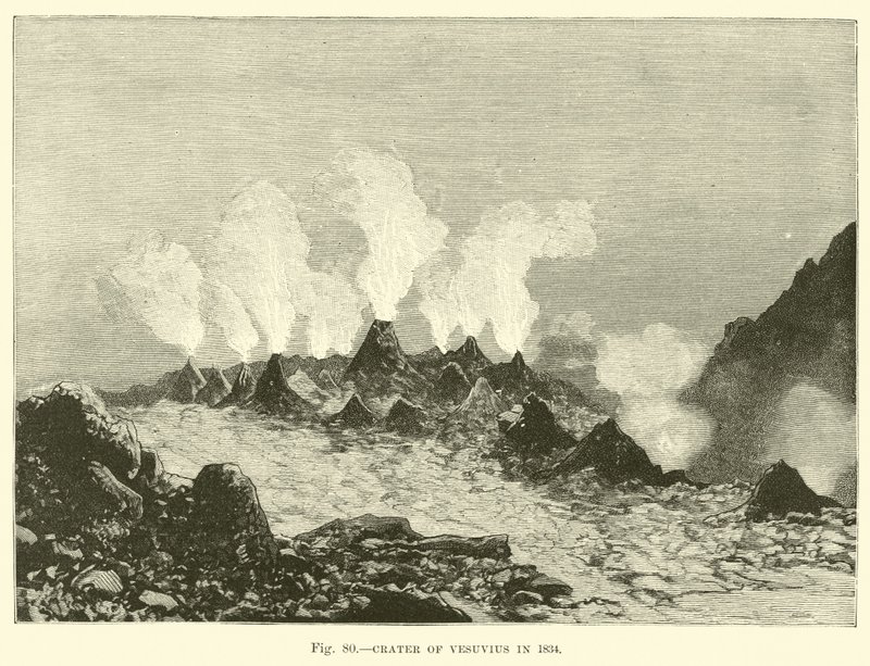 Cráter del Vesubio en 1834 de English School