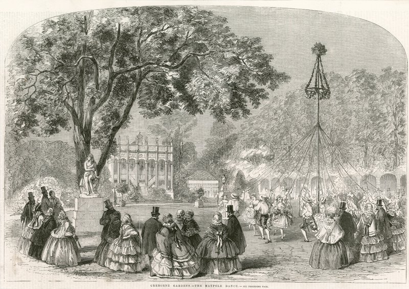Jardines de Cremorne, Londres, la danza del palo de mayo de English School