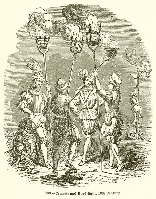 Cresoles y luz de carretera, siglo XVI de English School
