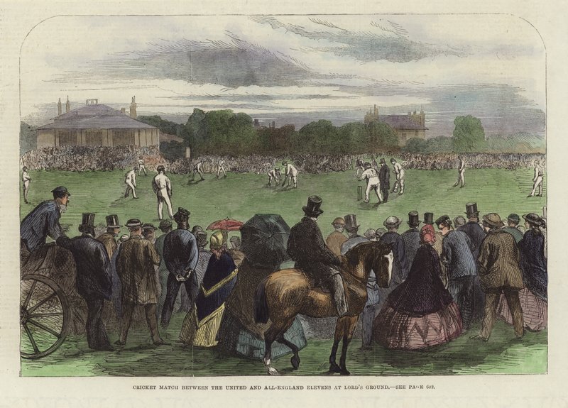 Partido de cricket entre los United y All-England Elevens de English School