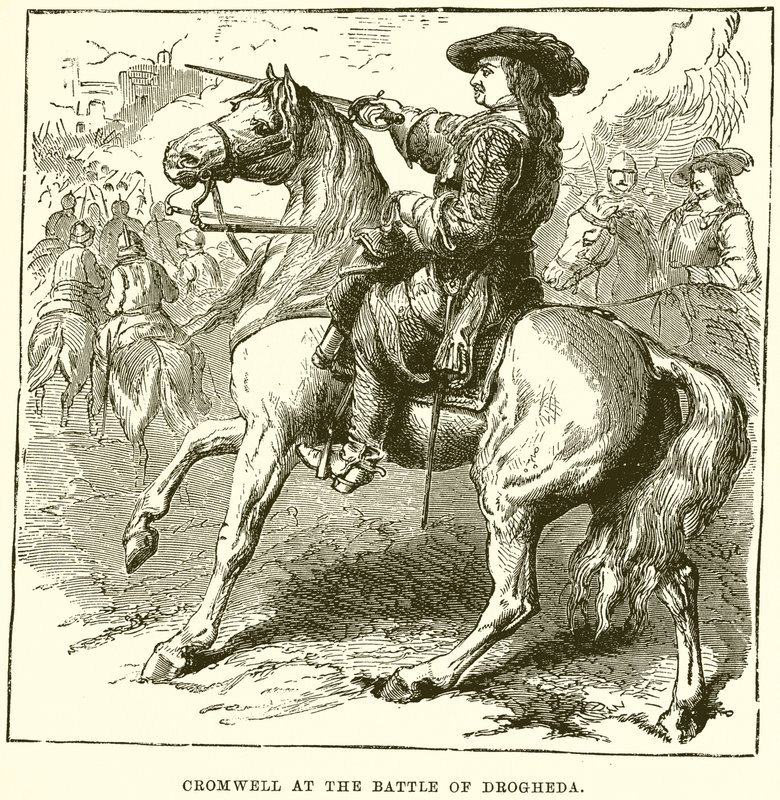 Cromwell en la Batalla de Drogheda de English School