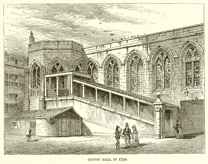 Crosby Hall en 1790 de English School